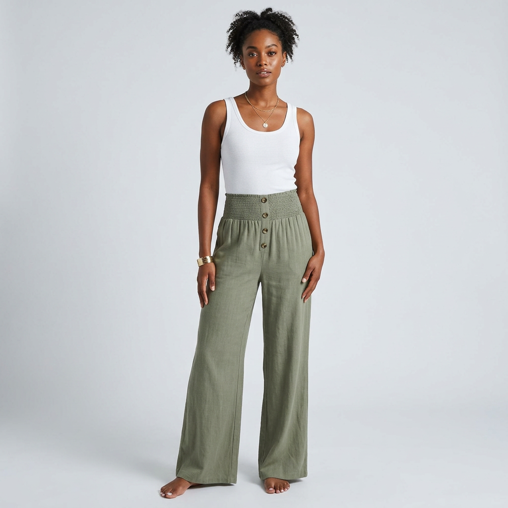 High-Waist Ripped Flare-Leg Denim Jeans