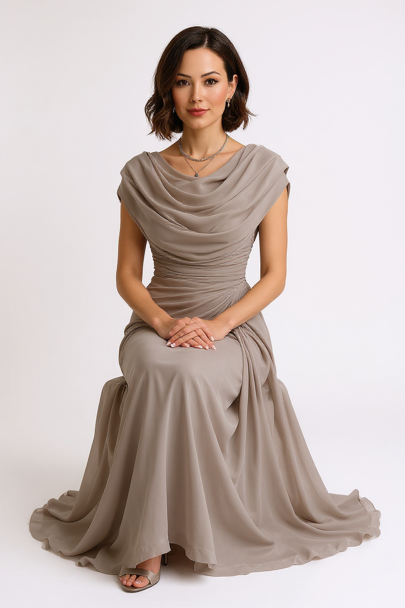 Camilla Ruched Waist Open Back Spaghetti Strap Maxi Evening Dress