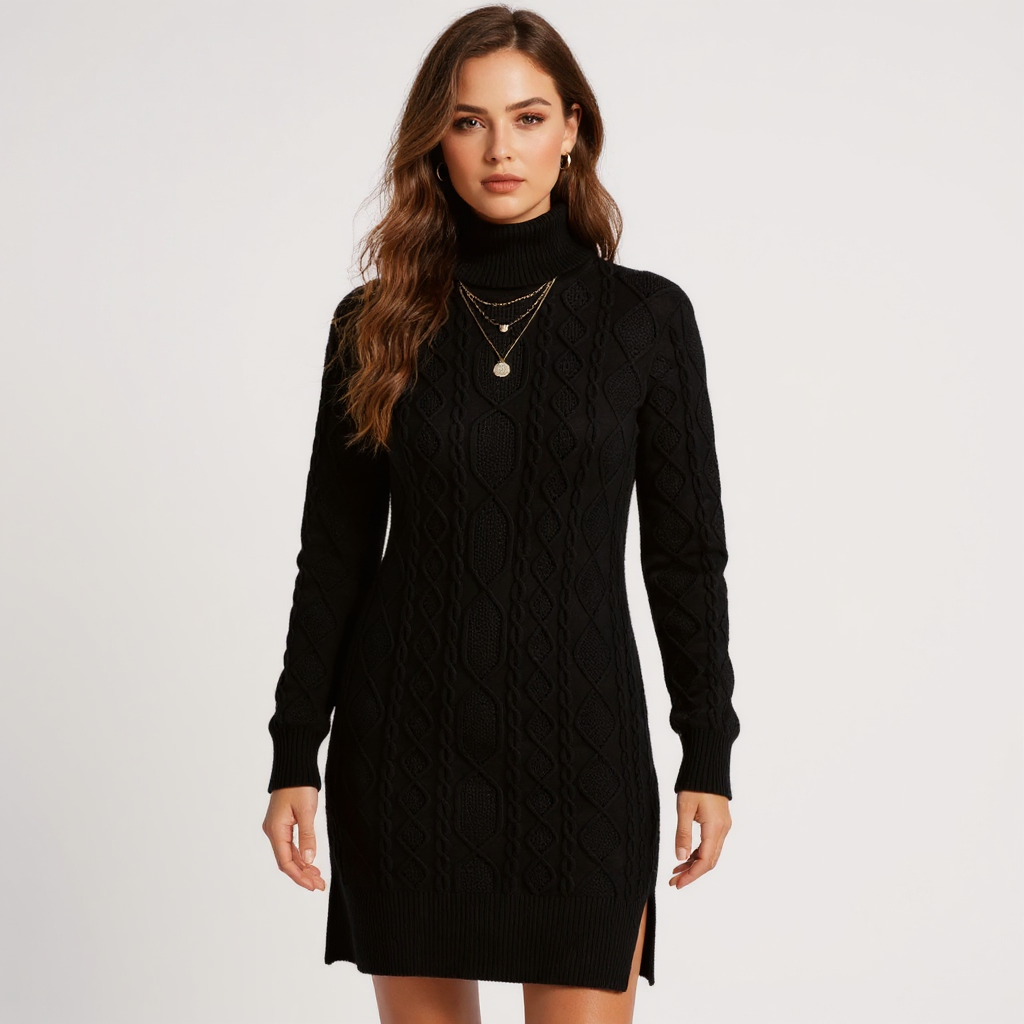 Ada Women Long Sleeve Round Neck Chunky Knit Sweater