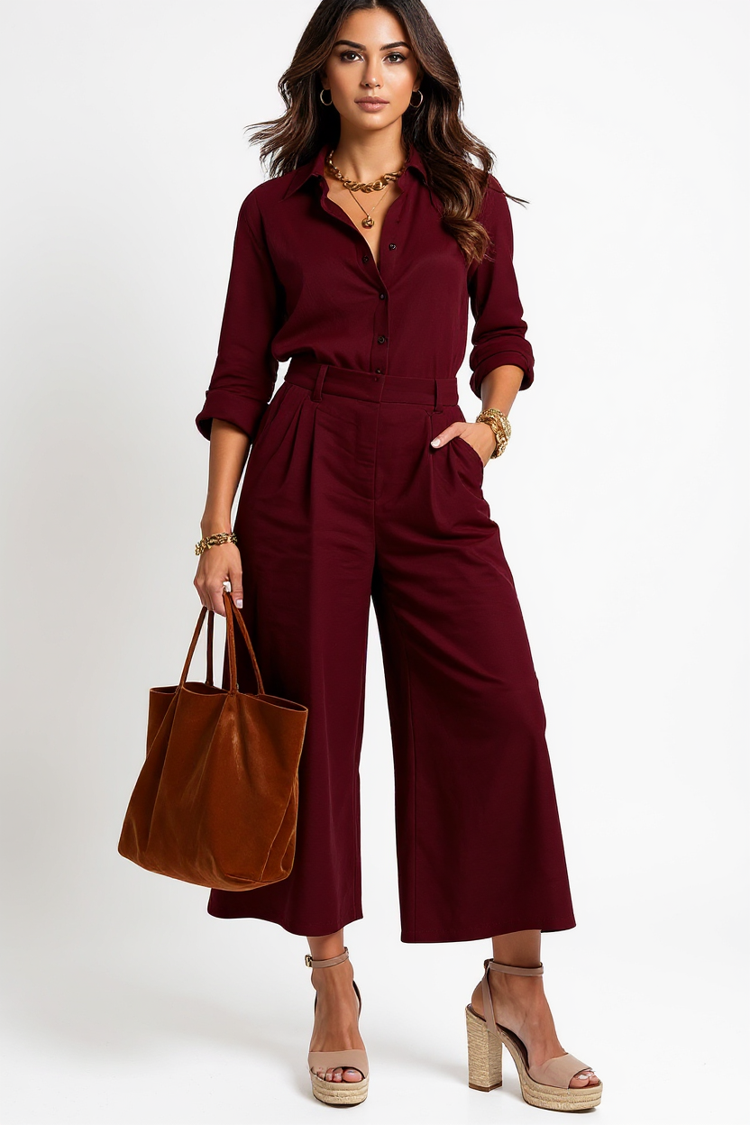 Camille Tie-Front Crop Top and High-Waisted Skort Set