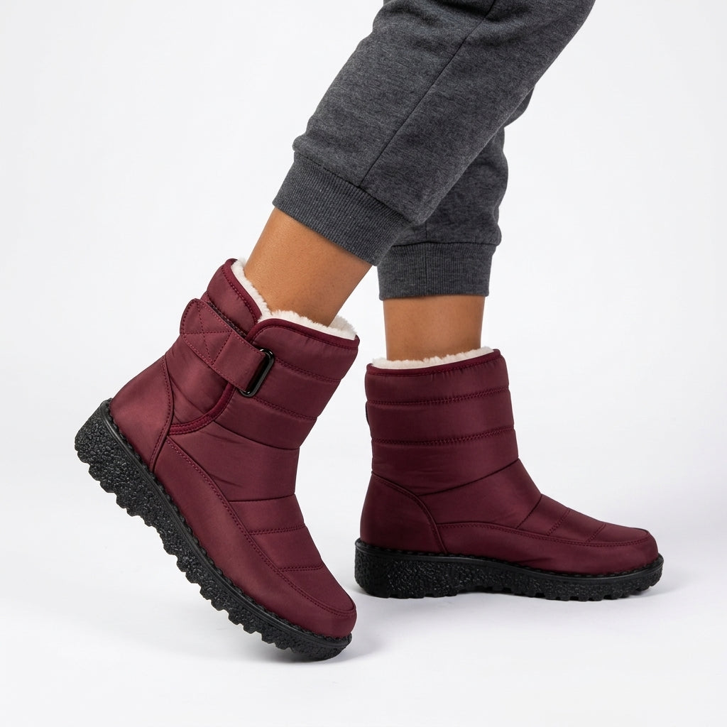Amaris Fleece-Lined Padded Winter Ankle Boots with Lug Sole