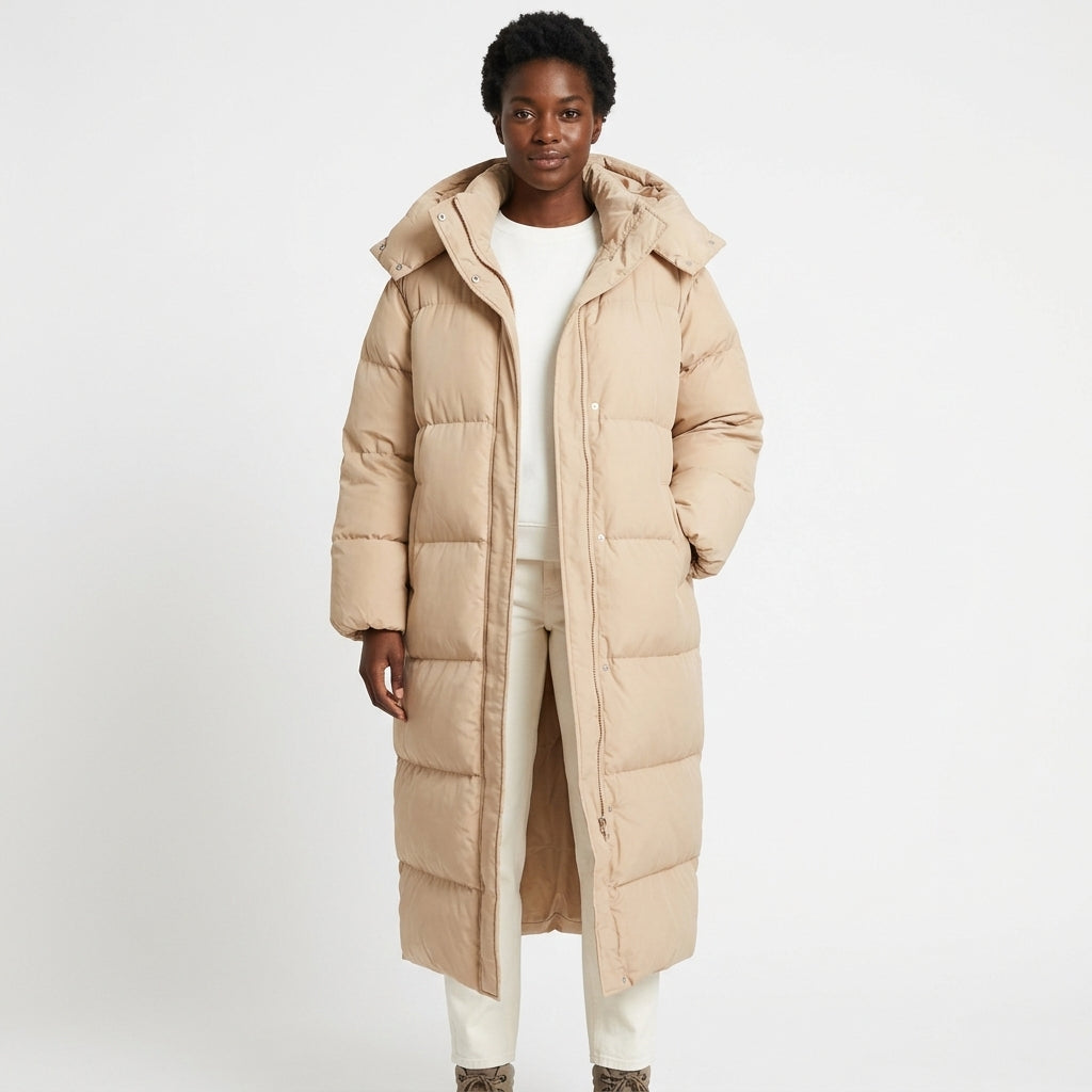 Aurelia | Women's Oversized Long Quilted Puffer Coat with Hood