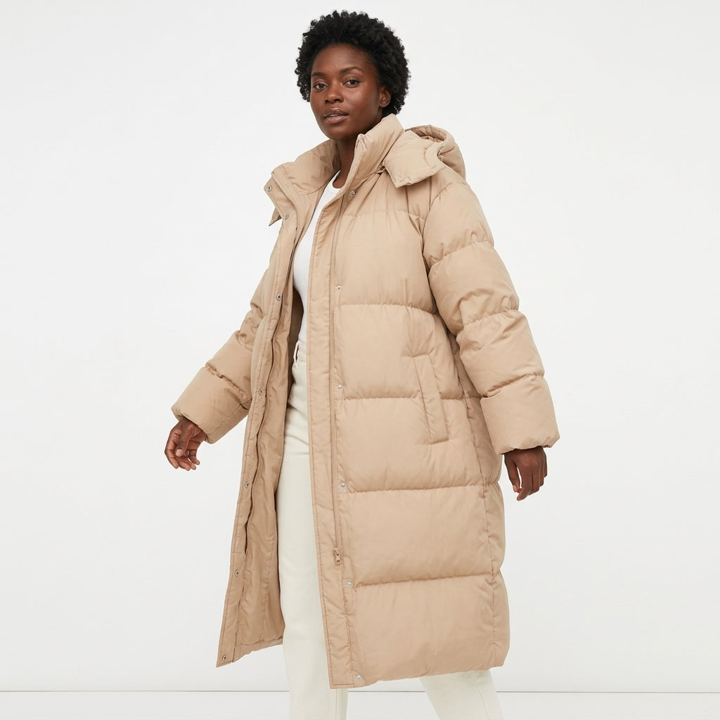 Aurelia | Women's Oversized Long Quilted Puffer Coat with Hood