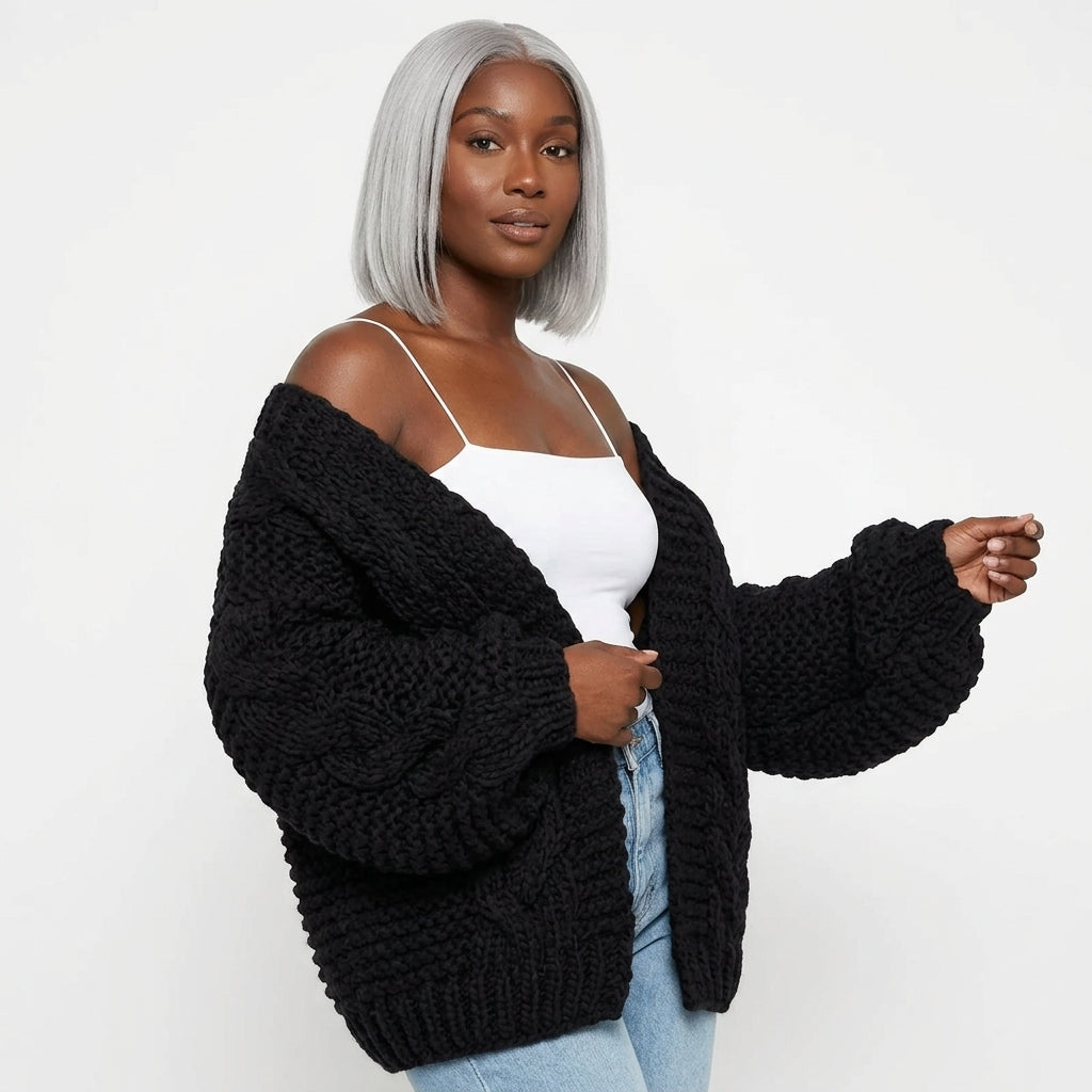 Grace Oversized Chunky Knit Open-Front Cardigan