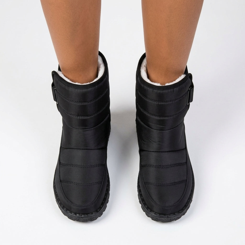 Amaris Fleece-Lined Padded Winter Ankle Boots with Lug Sole