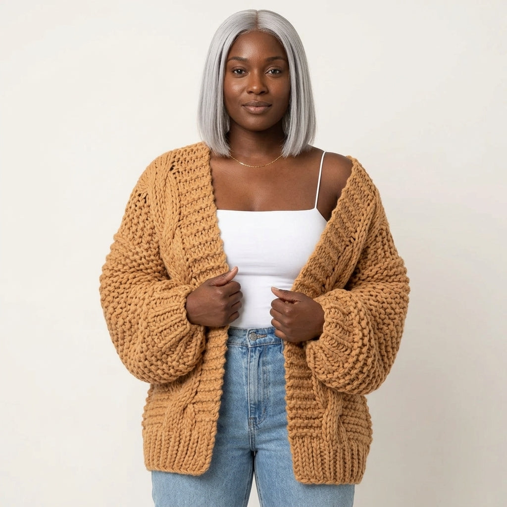 Grace Oversized Chunky Knit Open-Front Cardigan