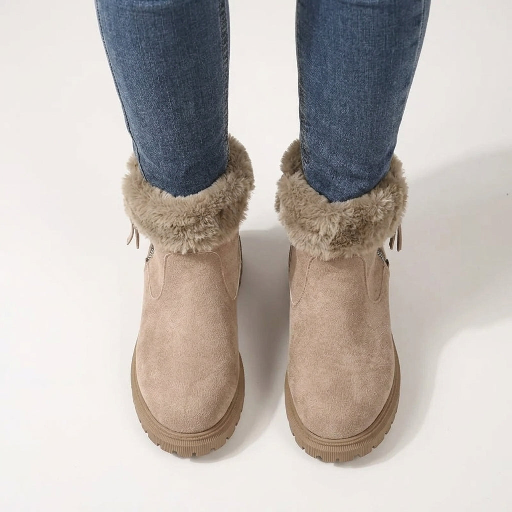 Vesper Faux Fur Snow Boot with Foldover Cuff and Lug Sole