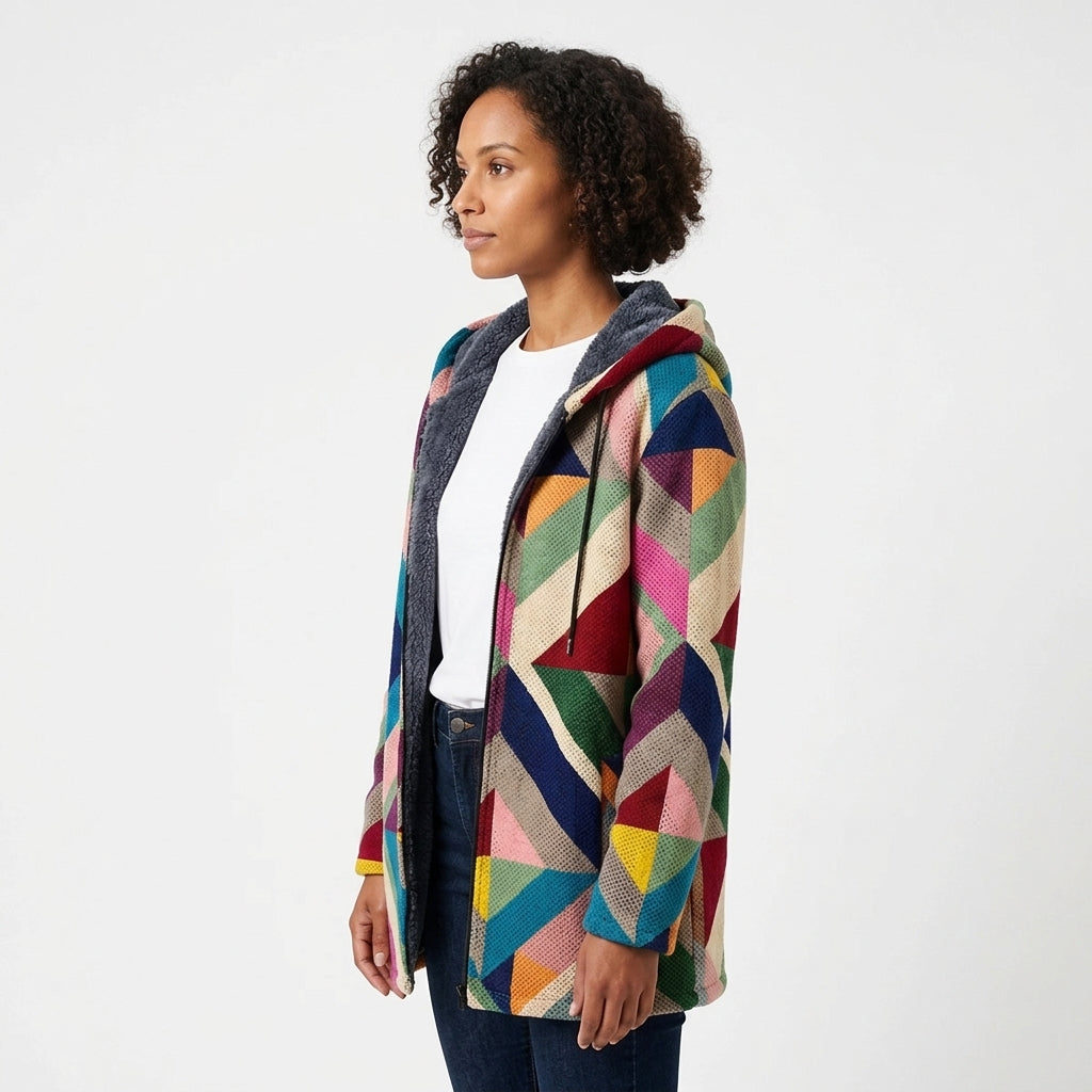 Charlotte | Women's Geometric Knit Hooded