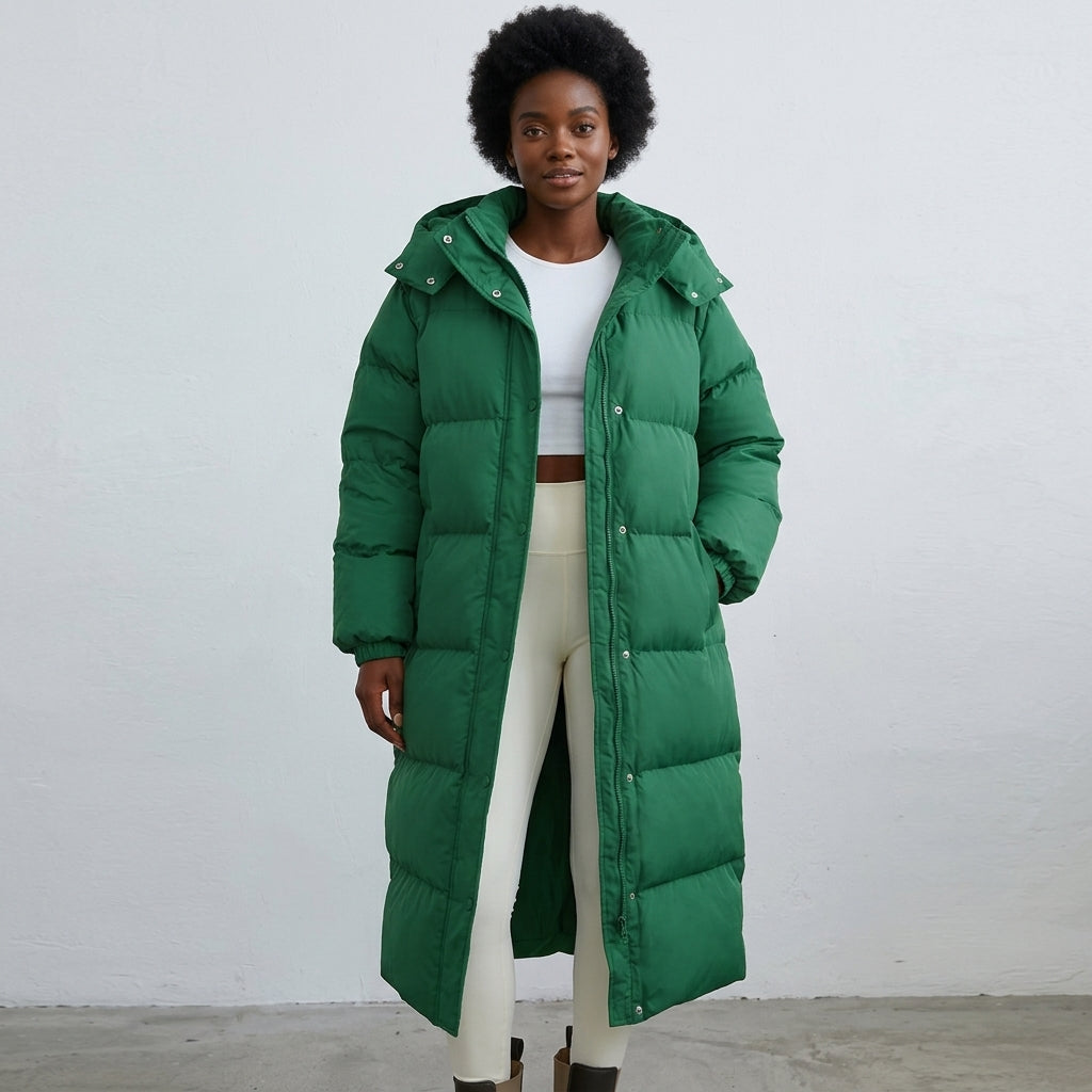 Aurelia | Women's Oversized Long Quilted Puffer Coat with Hood