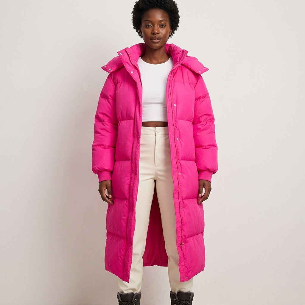 Aurelia | Women's Oversized Long Quilted Puffer Coat with Hood
