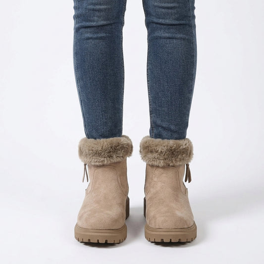 Vesper Faux Fur Snow Boot with Foldover Cuff and Lug Sole