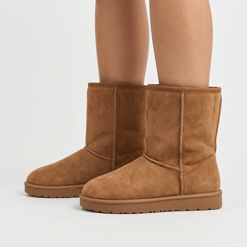 Andrea Suede-Look Winter Boots with Warm Lining