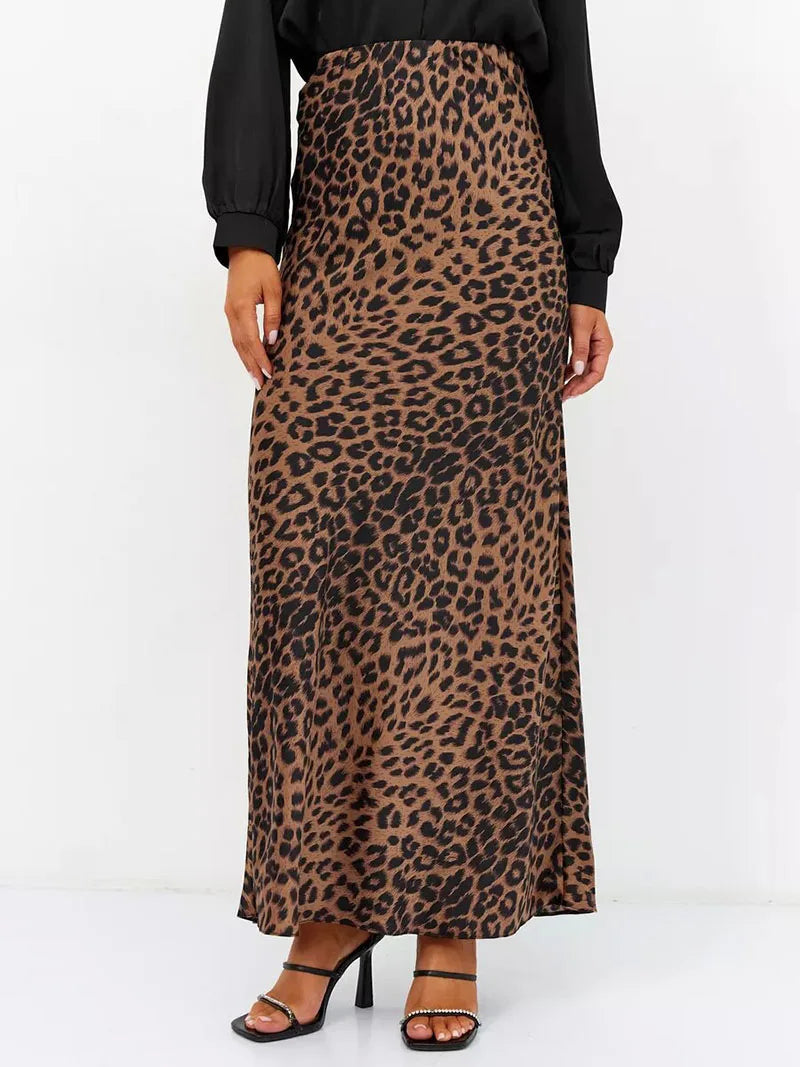 Helena Women High-Waisted Openwork Crochet Knit Midi Skirt
