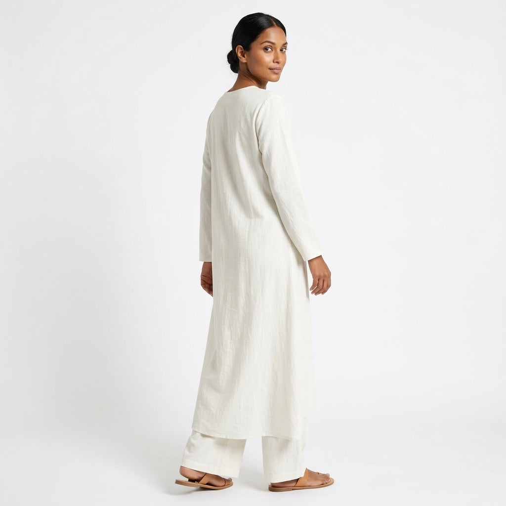 Marisela | Asymmetric Button Tunic and Wide-Leg Pants Set
