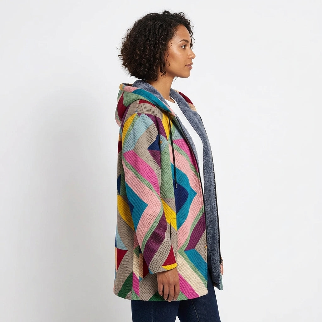 Charlotte | Women's Geometric Knit Hooded