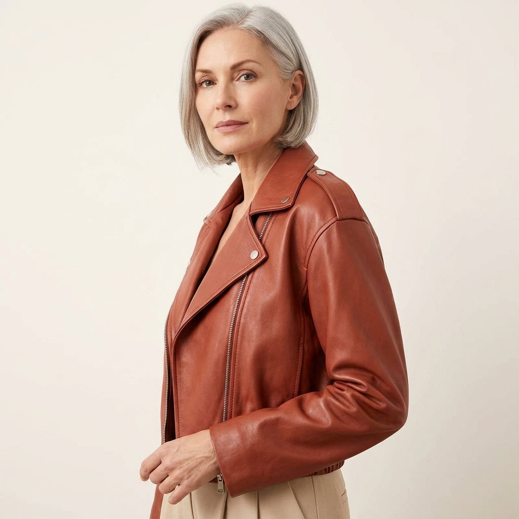 Monica Cropped Moto Jacket