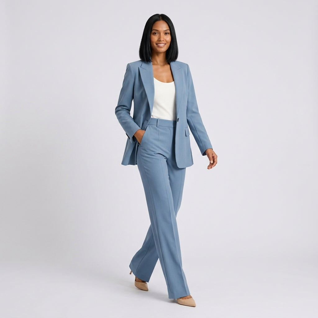 Grace Women's Tailored Suit Set with Single-Button Blazer