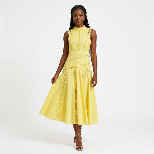 Women's Sleeveless Lace Midi Dress
