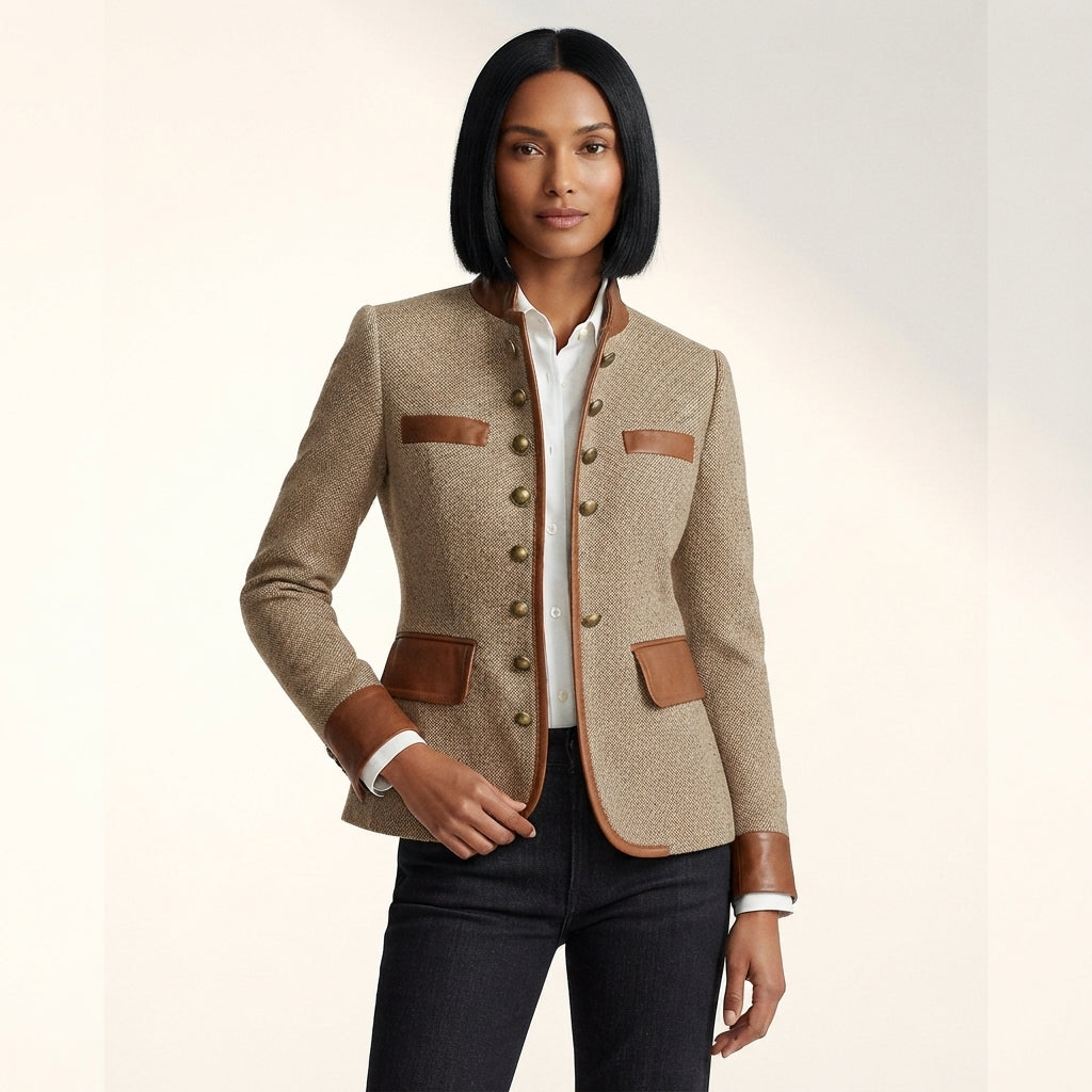 Zoe | Women's Heritage Tweed Contrast-Trim Blazer