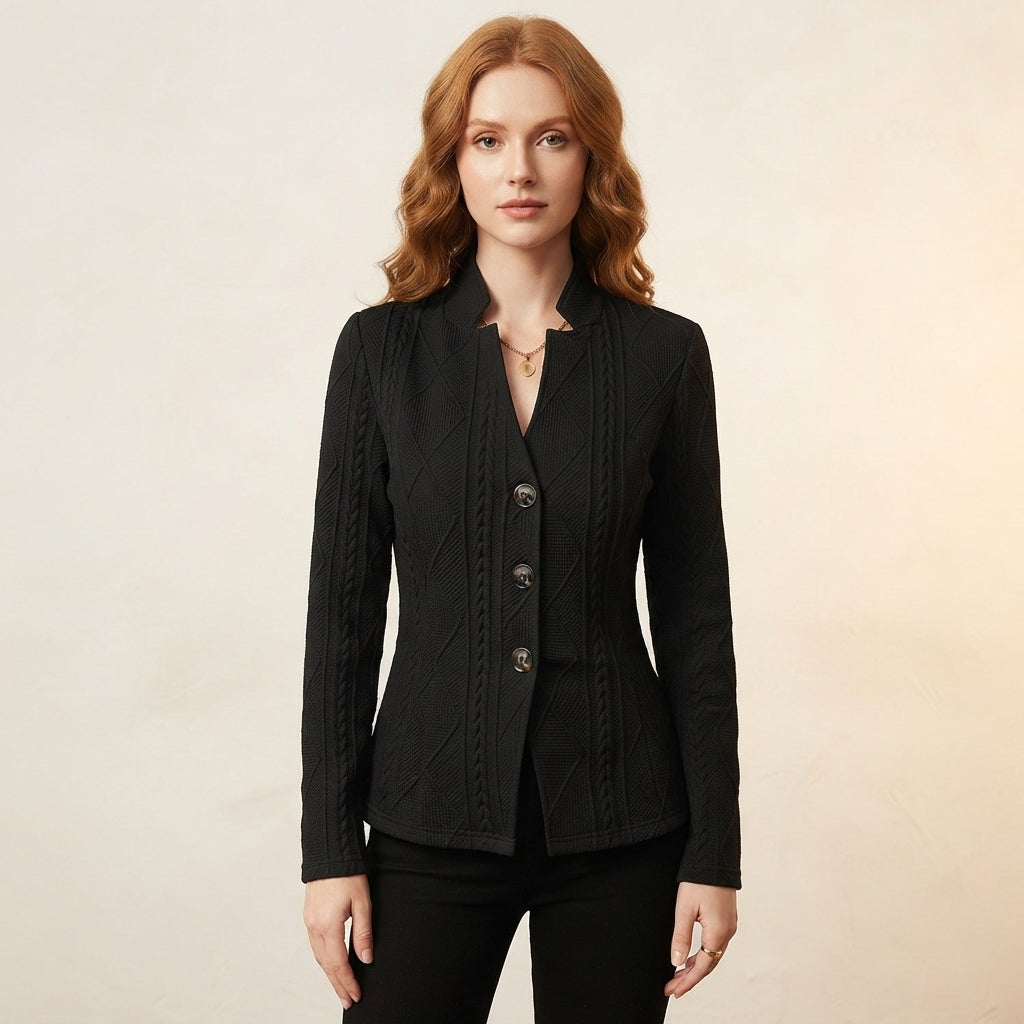 Chloe | Women's Textured Button-Front Blazer