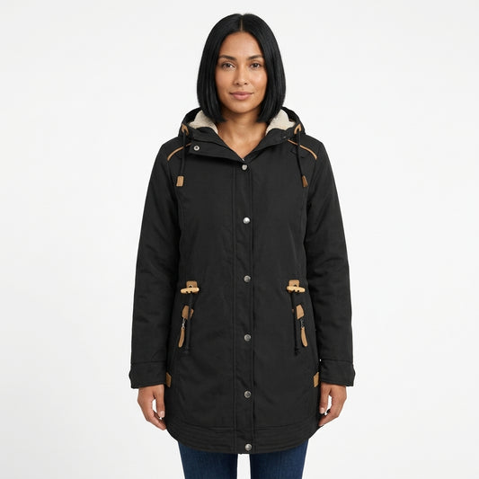 Rosalie | Women's Parka Coat with Sherpa-Lined Removable Hood and Adjustable Waist