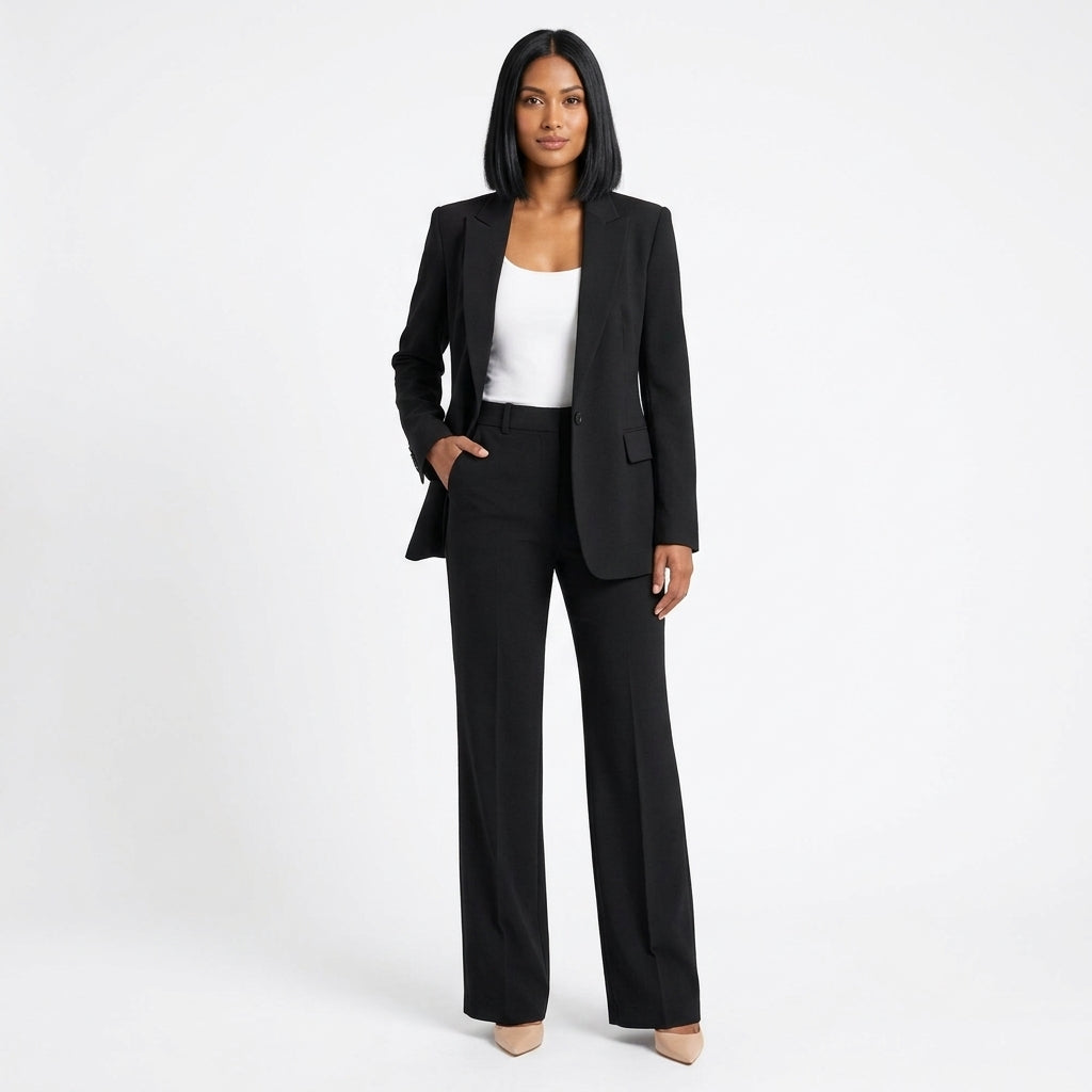 Grace Women's Tailored Suit Set with Single-Button Blazer