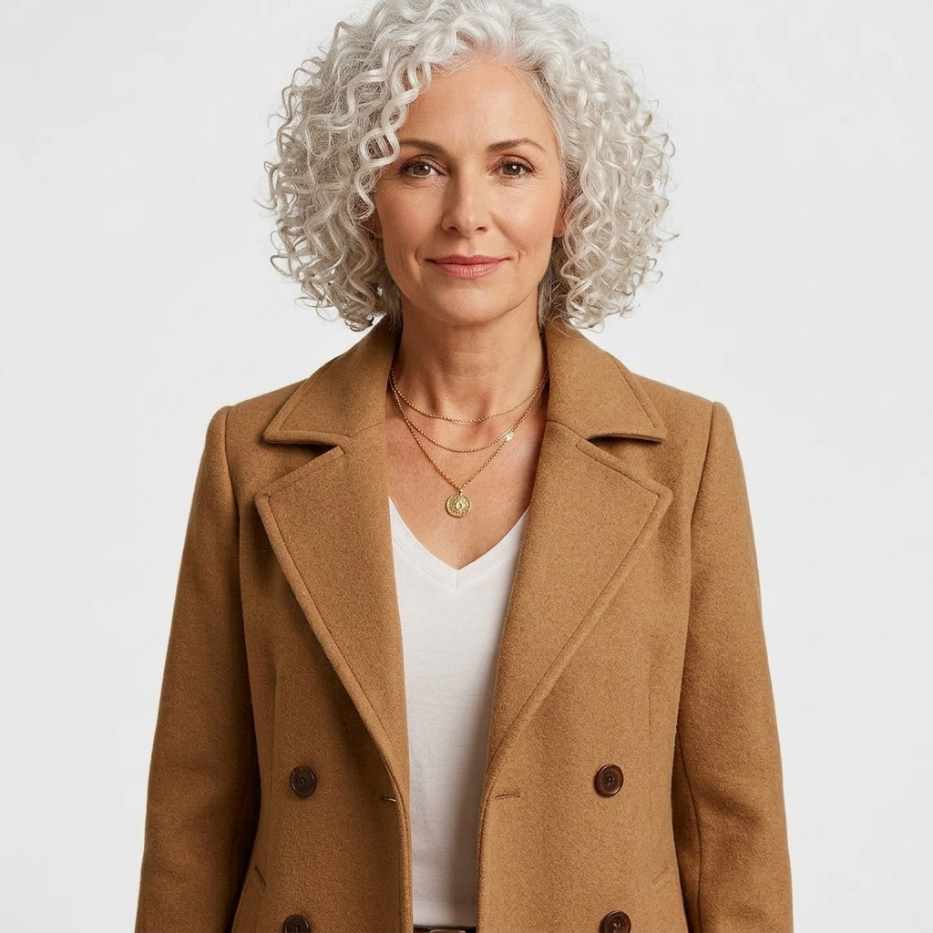 Rheya | Women's Slim-Fit Coat with Classic Lapels and Button Closure