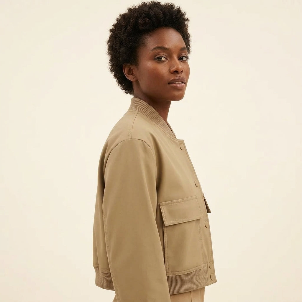 Corrine Cropped Bomber Jacket