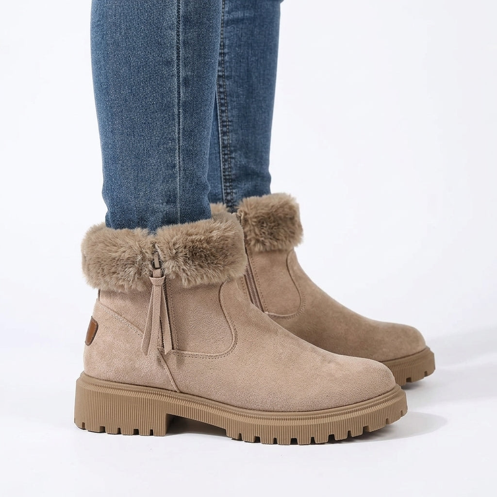 Vesper Faux Fur Snow Boot with Foldover Cuff and Lug Sole