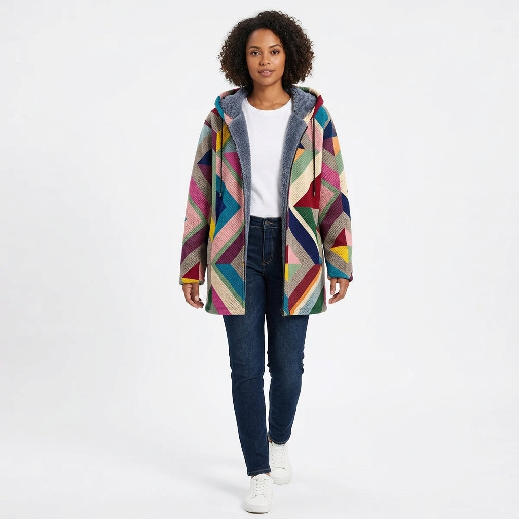 Charlotte | Women's Geometric Knit Hooded