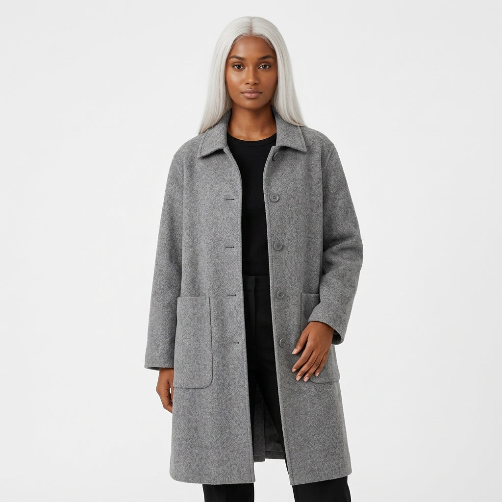 Ameline-Elise Longline Wool Coat