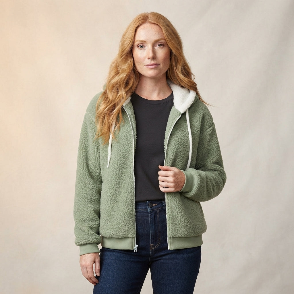 Nina | Women's Teddy Sherpa Zip Hoodie