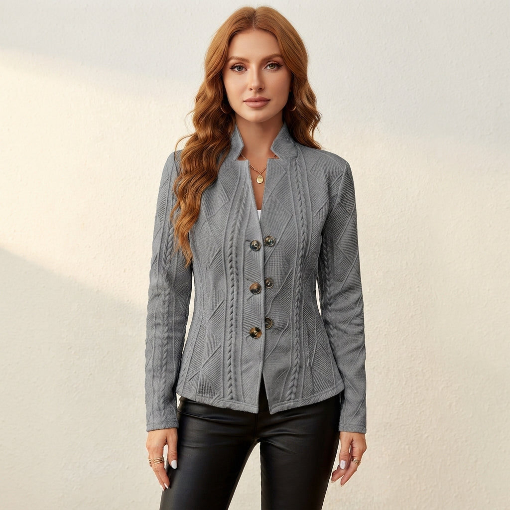 Chloe | Women's Textured Button-Front Blazer