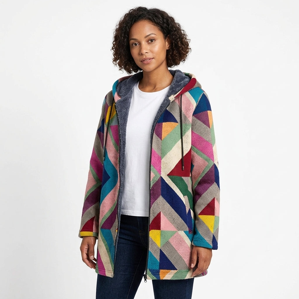 Charlotte | Women's Geometric Knit Hooded