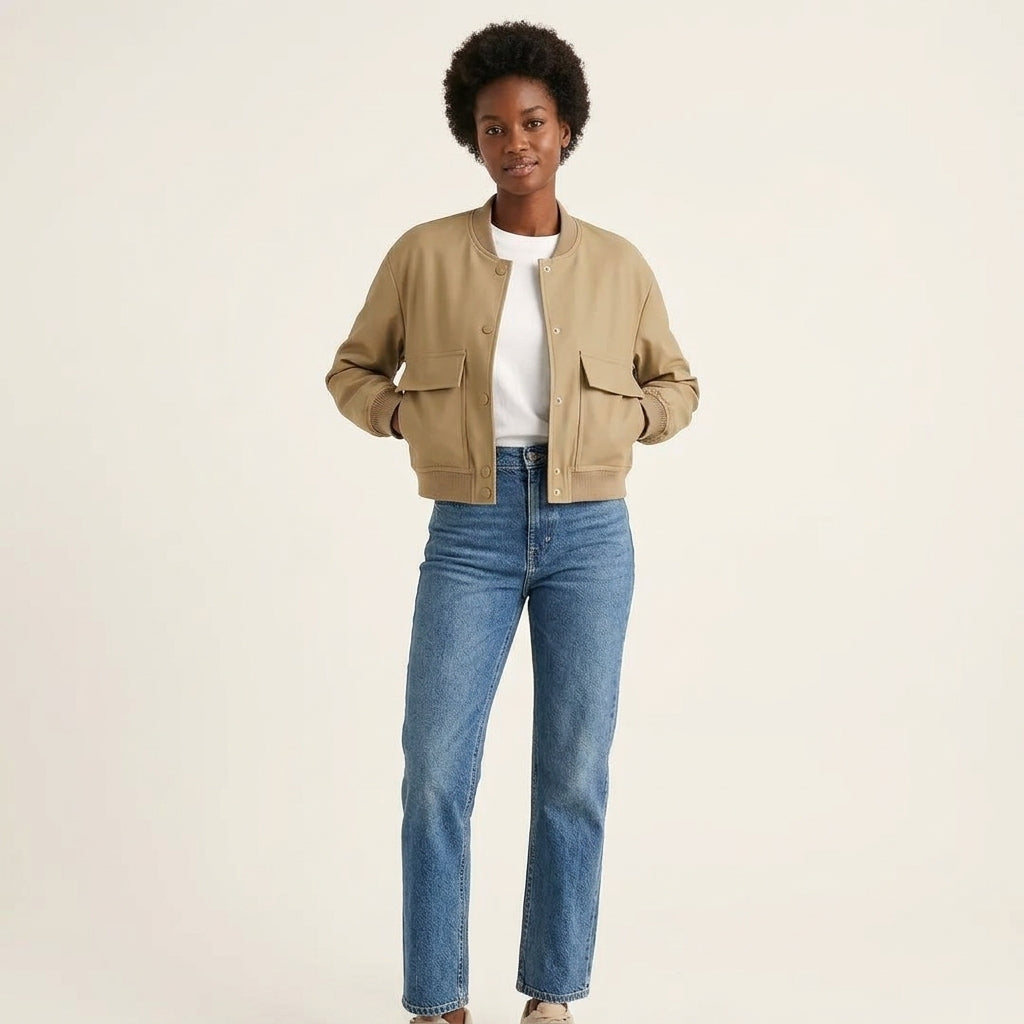 Corrine Cropped Bomber Jacket