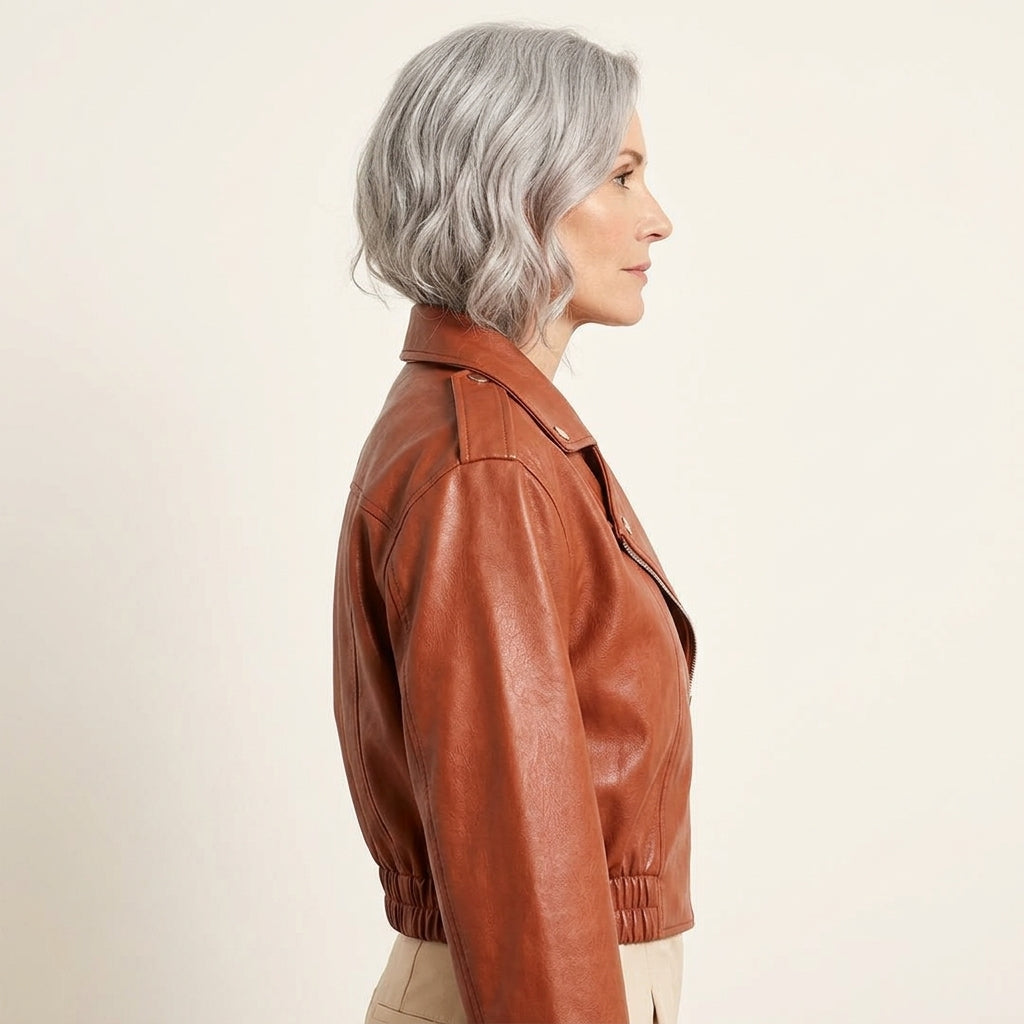 Monica Cropped Moto Jacket