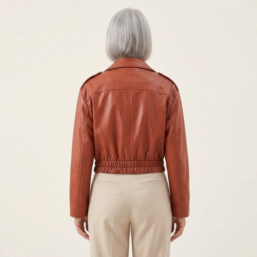 Monica Cropped Moto Jacket