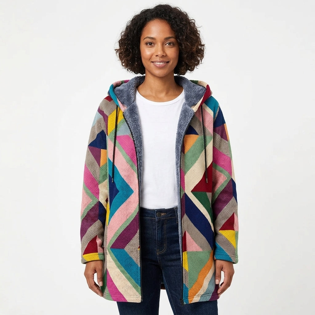 Charlotte | Women's Geometric Knit Hooded