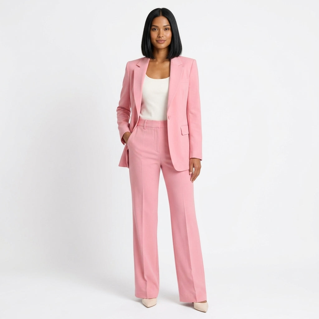 Grace Women's Tailored Suit Set with Single-Button Blazer