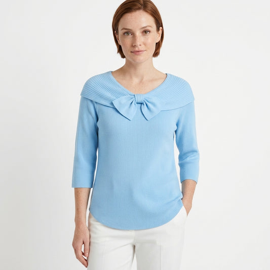 Odette | Women's Fitted Sweater with Bow Detail
