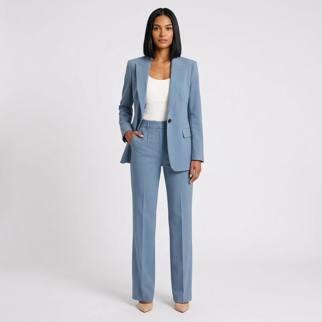Grace Women's Tailored Suit Set with Single-Button Blazer