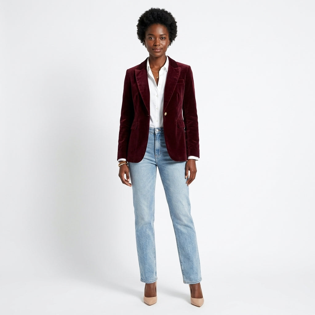 Sylvie-Marie Women's Velvet Tailored Blazer