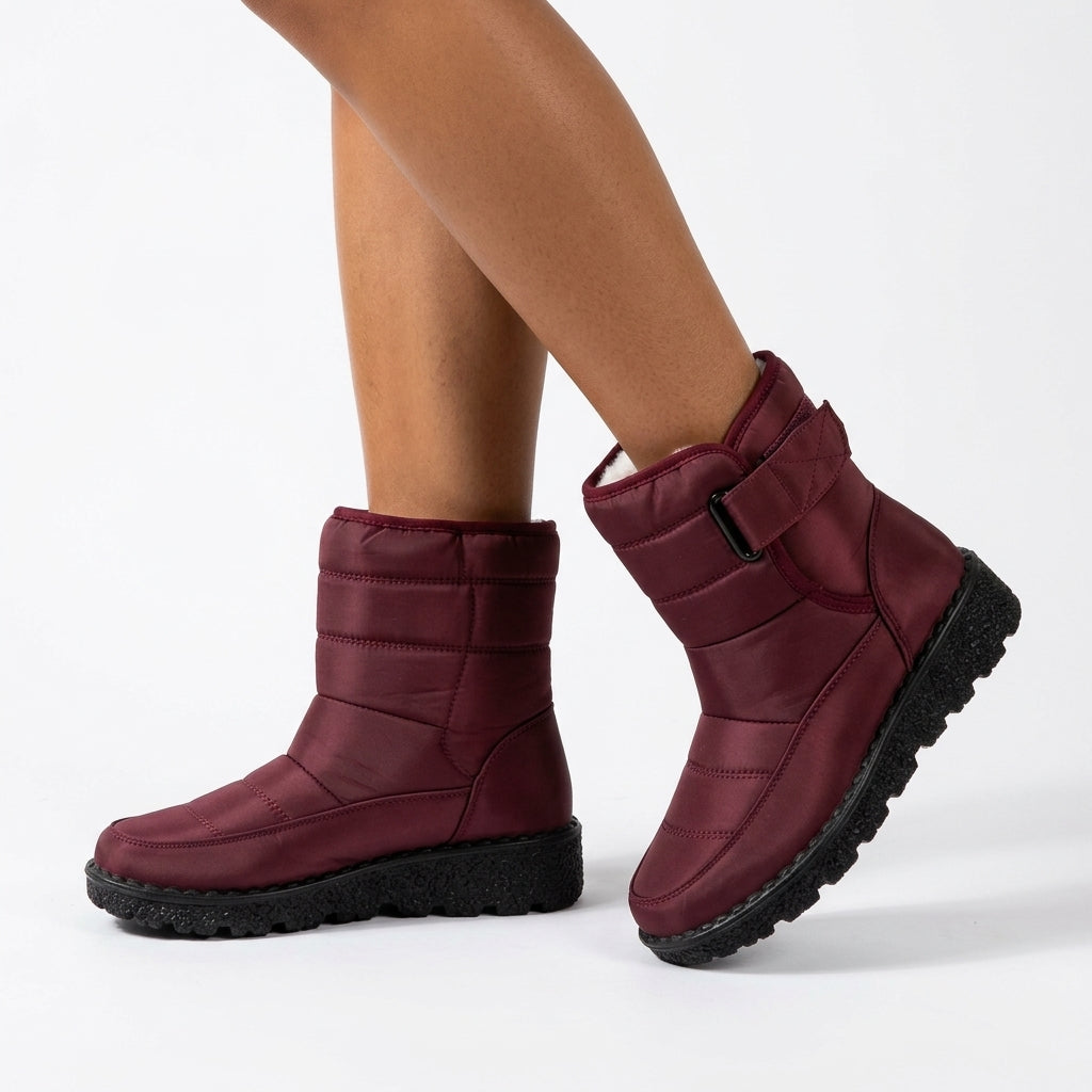 Amaris Fleece-Lined Padded Winter Ankle Boots with Lug Sole