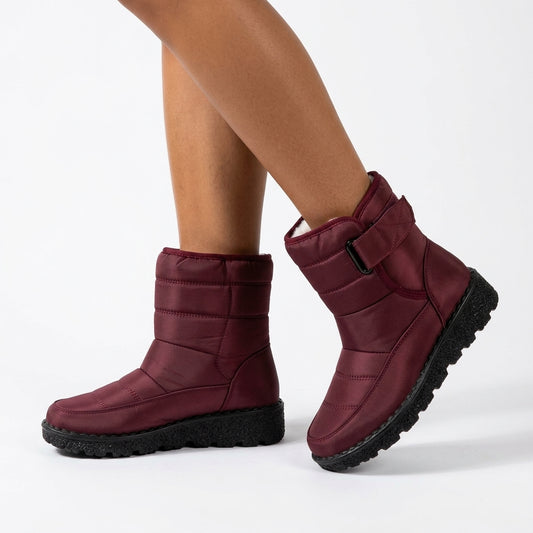 Amaris Fleece-Lined Padded Winter Ankle Boots with Lug Sole