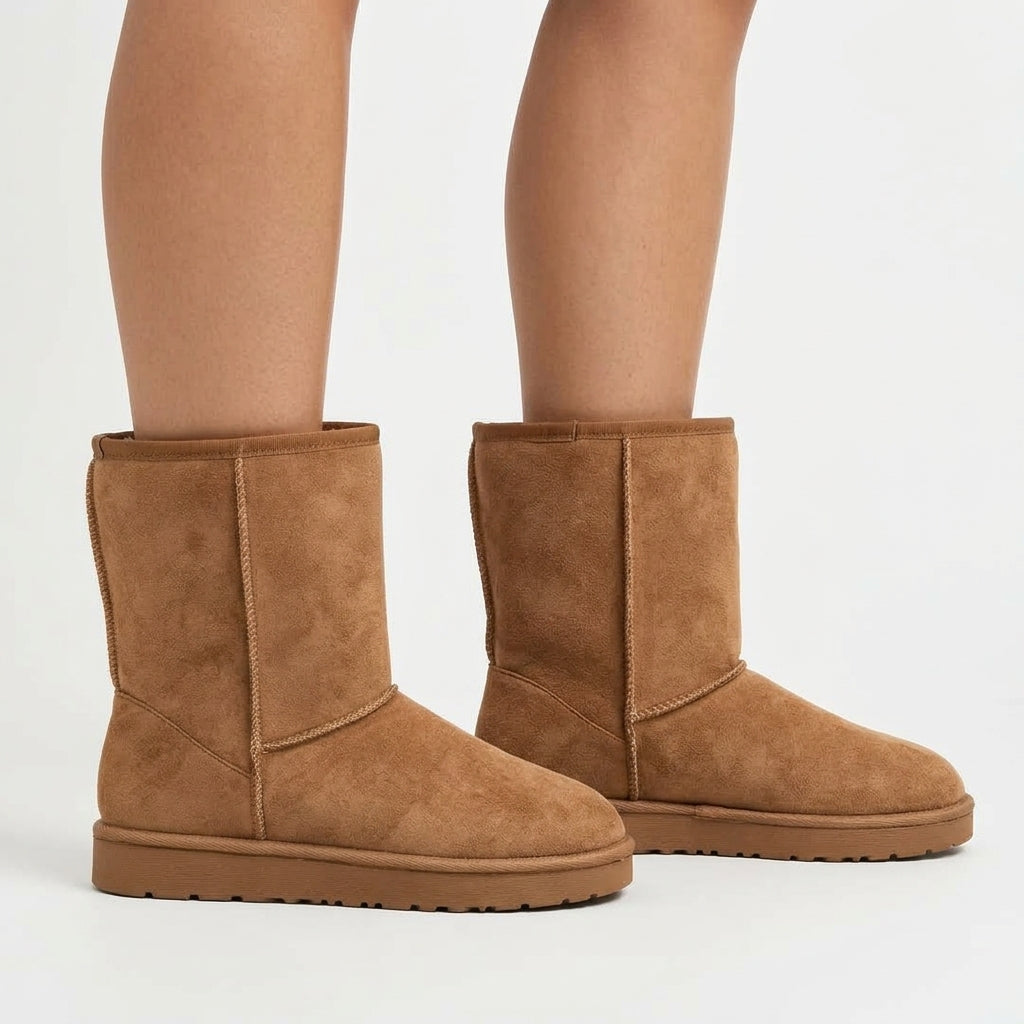 Andrea Suede-Look Winter Boots with Warm Lining