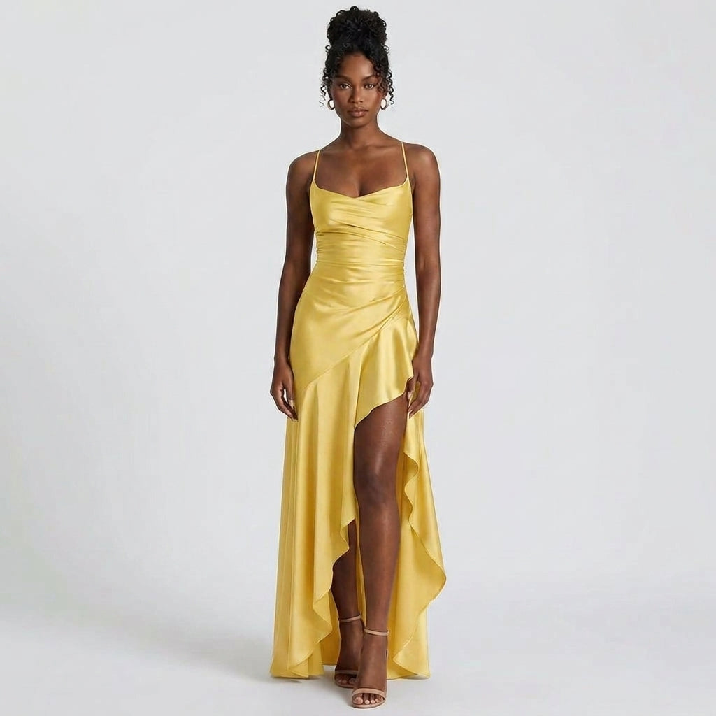 Sleeveless Square Neck Ribbed Knit Maxi Dress with Straight Silhouette