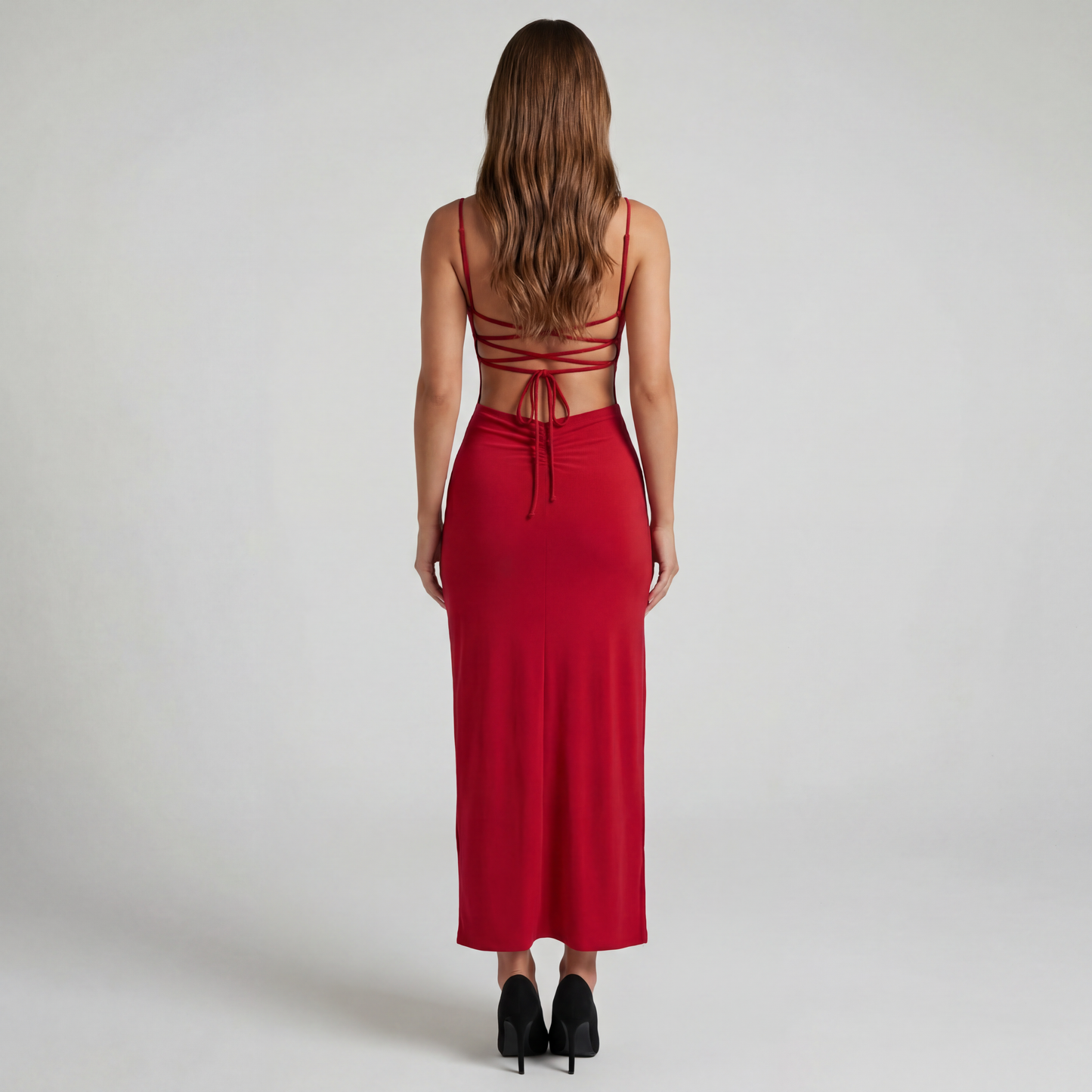 Fitted Long Dress with Side Slit