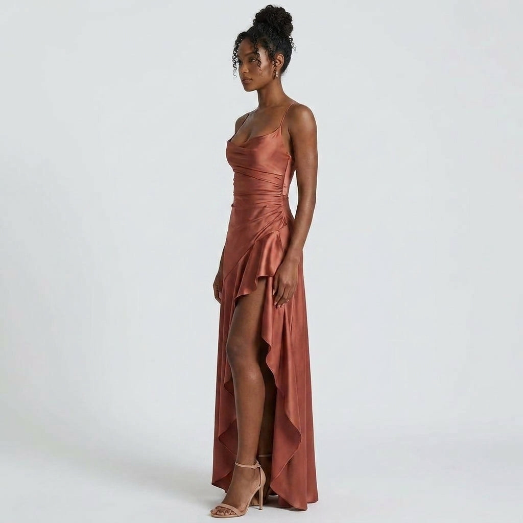 Sleeveless Square Neck Ribbed Knit Maxi Dress with Straight Silhouette