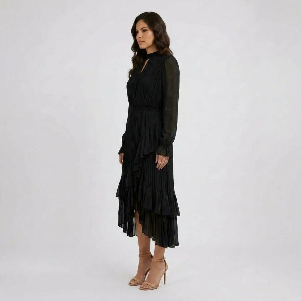 Two-Piece Denim Top and Maxi Skirt Set