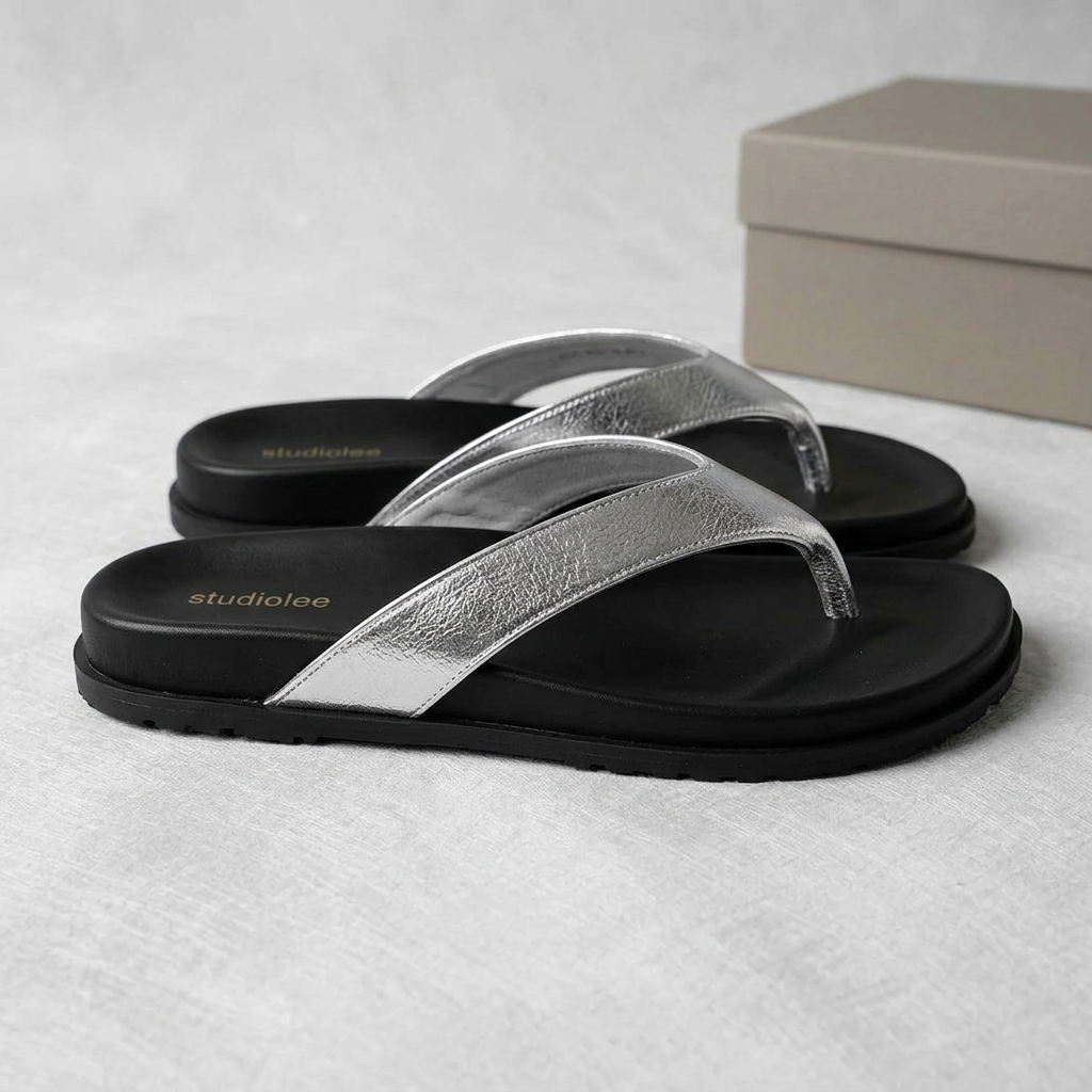 The Elena Sheepskin Comfort Thong Slide Sandals
